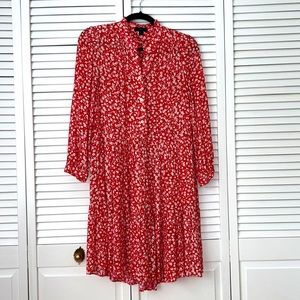 J. Crew Red Flowy Dress